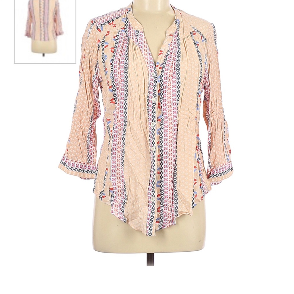 MAEVE ANTHROPOLOGIE Button Multicolored Blouse XS - Picture 1 of 9